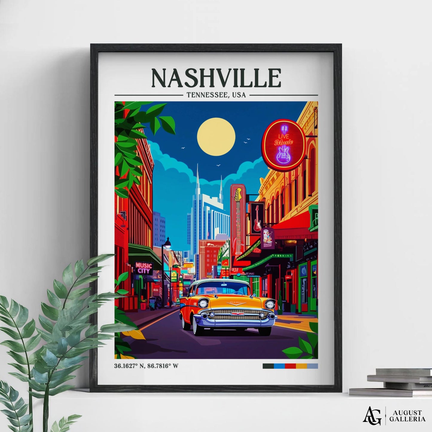 Nashville Tennessee Retro Travel Print