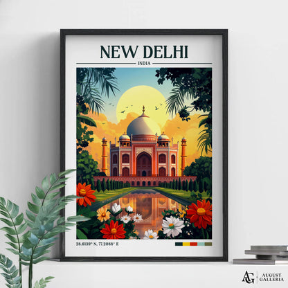 New Delhi Retro Travel Print