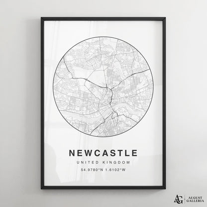 Newcastle Minimalist Map