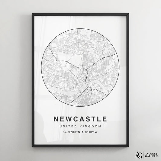 Newcastle Minimalist Map