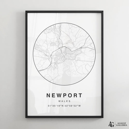 Newport Minimalist Map