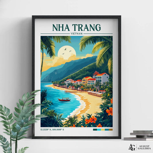 Nha Trang Vietnam Retro Travel Print