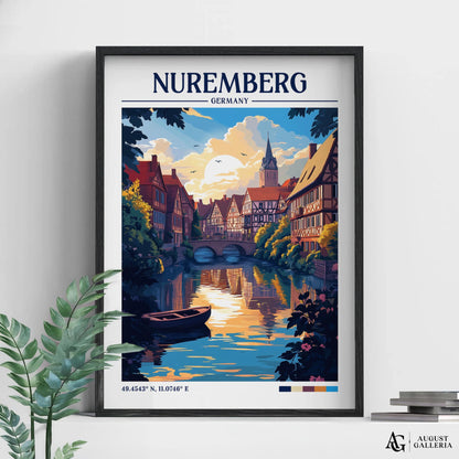Nuremberg Germany Retro Travel Print