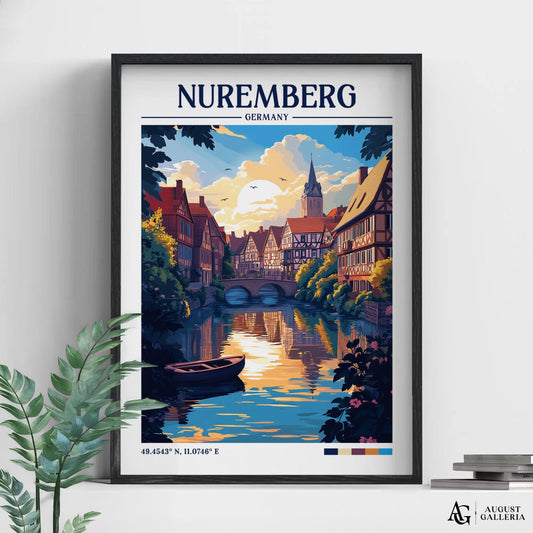 Nuremberg Germany Retro Travel Print