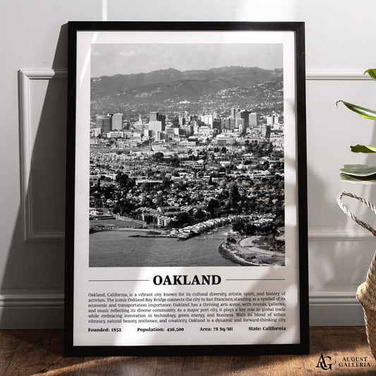 Oakland Black & White City Print