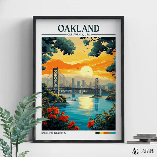 Oakland California Retro Travel Print