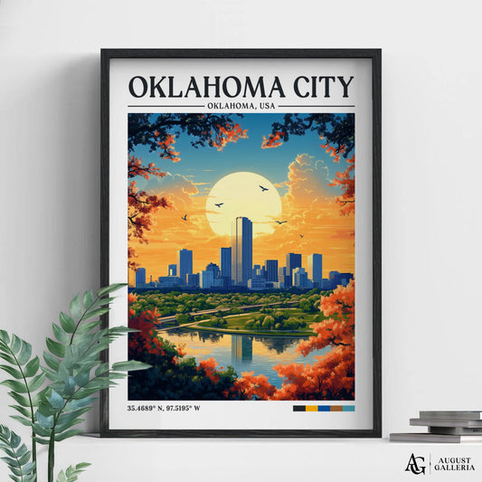 Oklahoma City Retro Travel Print