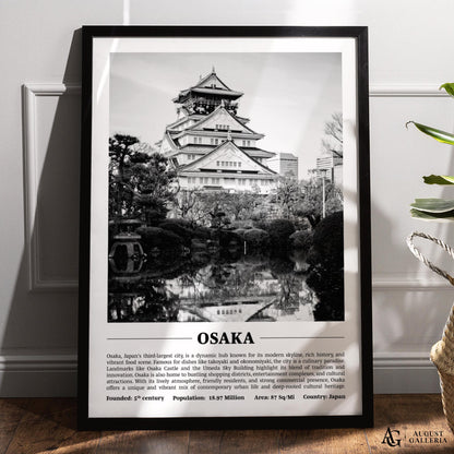 Osaka Black & White City Print