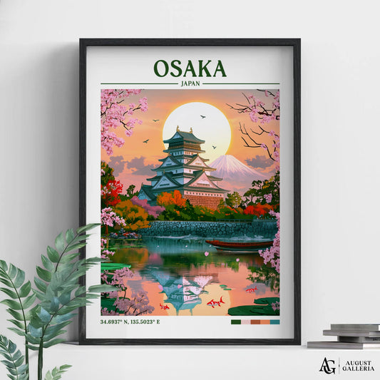 Osaka Japan Retro Travel Print