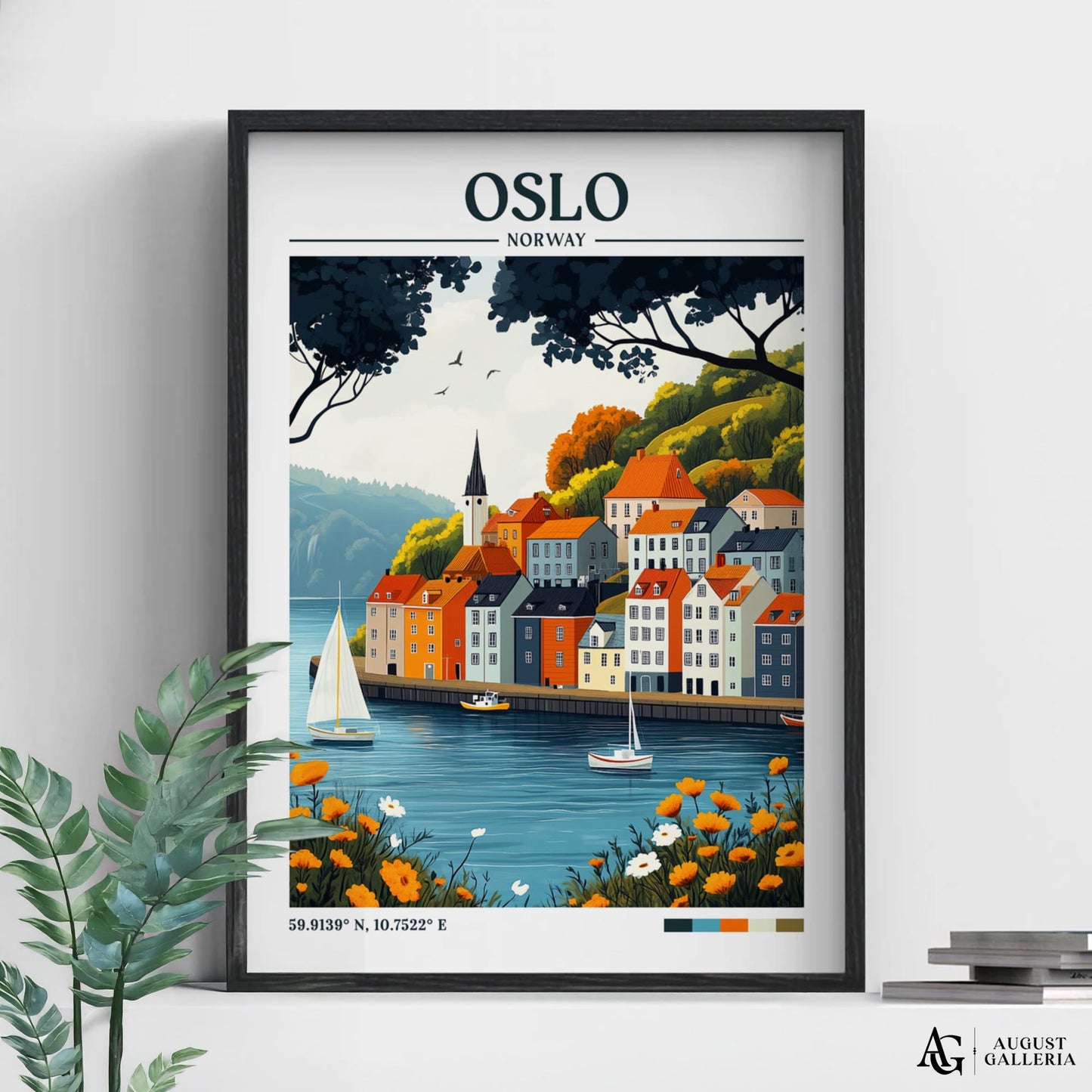 Oslo Norway Retro Travel Print