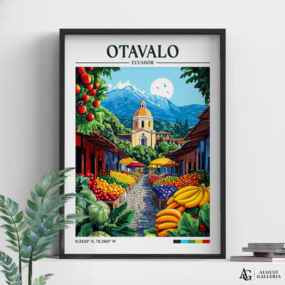 Otavalo Ecuador Retro Travel Print