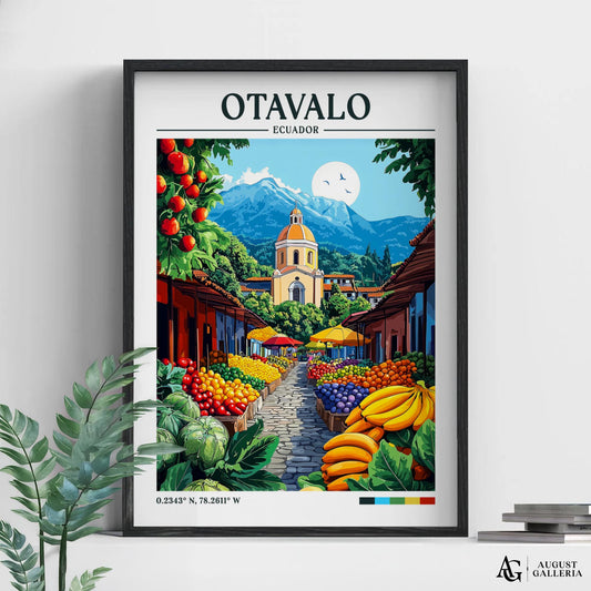 Otavalo Ecuador Retro Travel Print