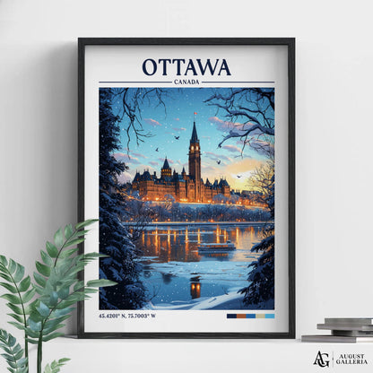 Ottawa Canada Retro Travel Print