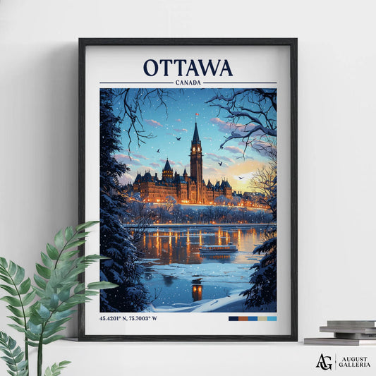 Ottawa Canada Retro Travel Print