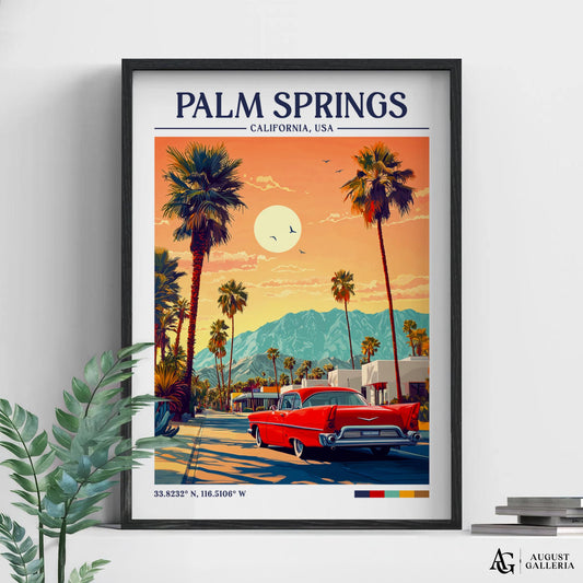 Palm Springs California Retro Travel Print