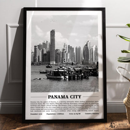 Panama City Black & White City Print