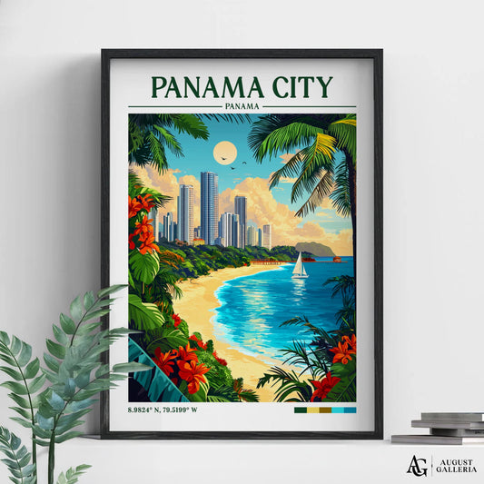 Panama City Retro Travel Print