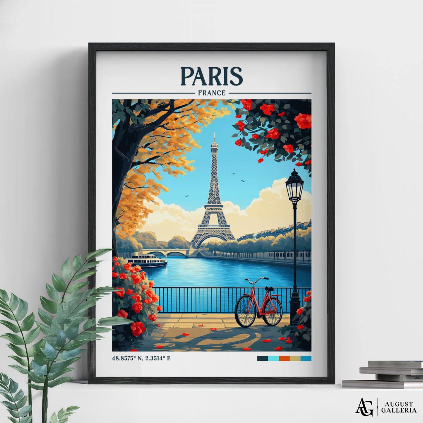 Paris France Retro Travel Print