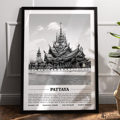 Pattaya Black & White City Print