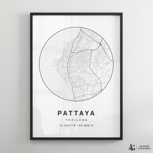 Pattaya Minimalist Map