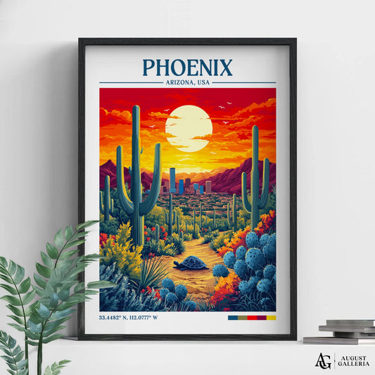 Phoenix Arizona Retro Travel Print