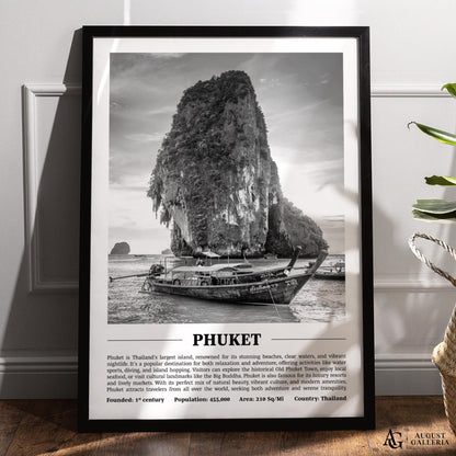 Phuket Black & White City Print