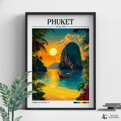 Phuket Thailand Retro Travel Print