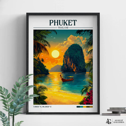Phuket Thailand Retro Travel Print