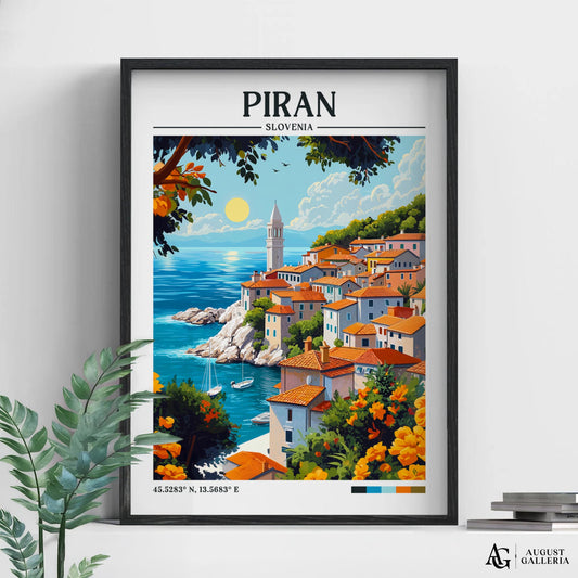 Piran Slovenia Retro Travel Print