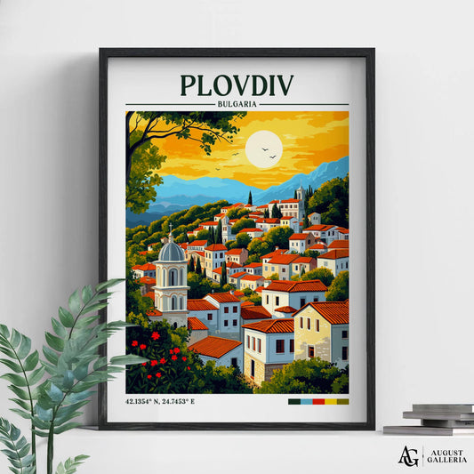 Plovdiv Bulgaria Retro Travel Print