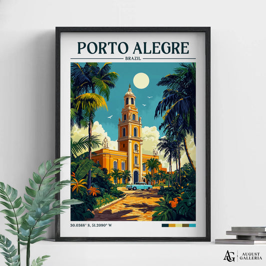 Porto Alegre Retro Travel Print
