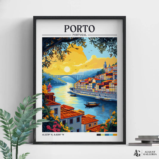 Porto Portugal Retro Travel Print