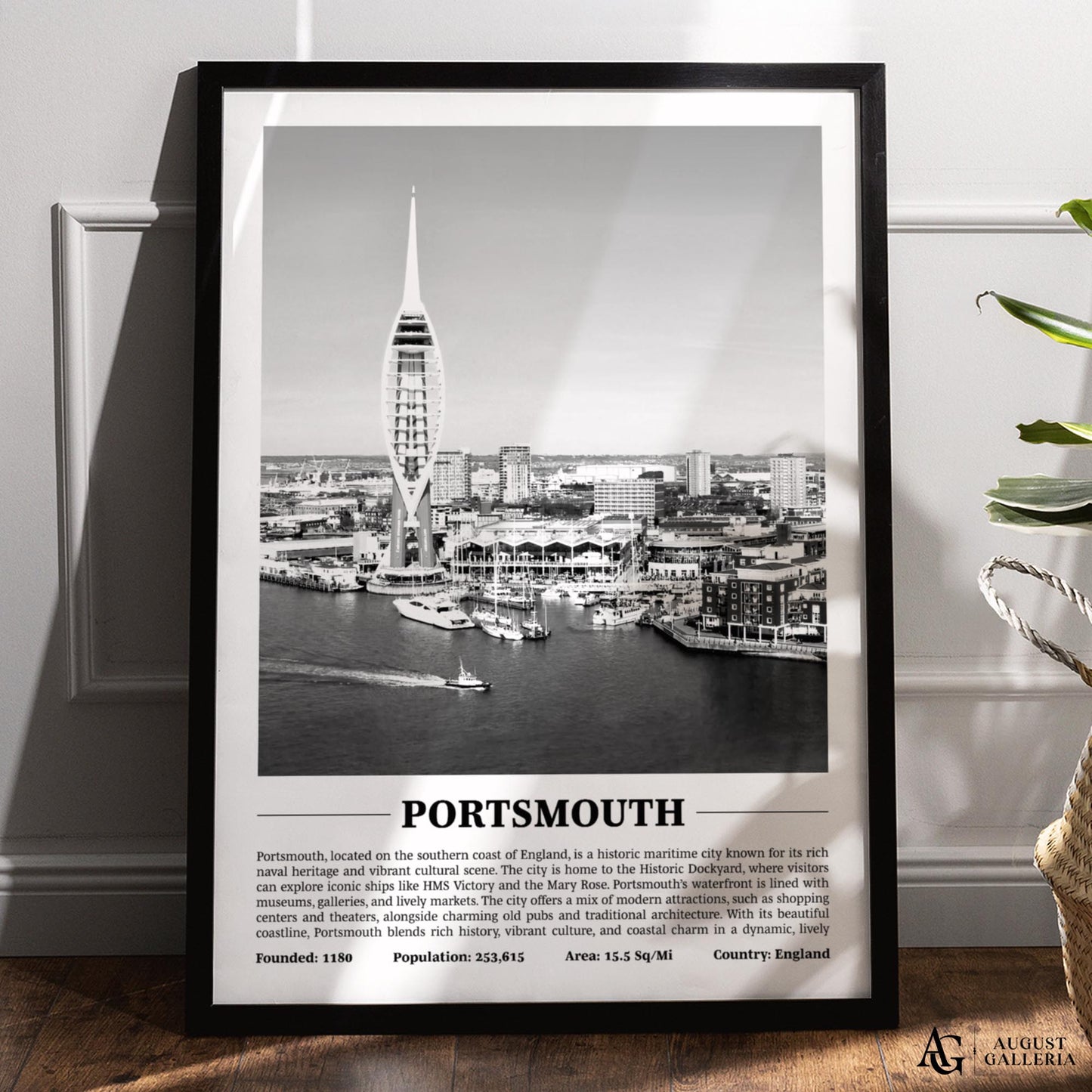 Portsmouth Black & White City Print