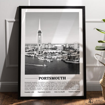 Portsmouth Black & White City Print