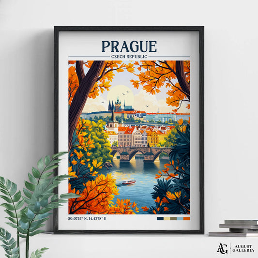 Prague Retro Travel Print