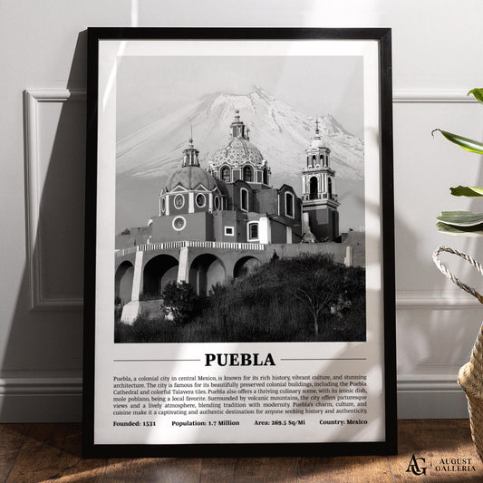 Puebla Black & White City Print