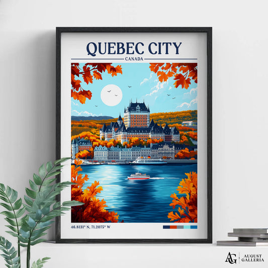 Quebec City Retro Travel Print
