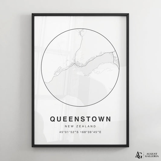 Queenstown Minimalist Map
