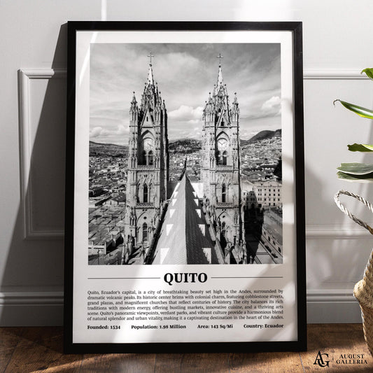 Quito Black & White City Print