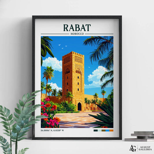 Rabat Morocco Retro Travel Print
