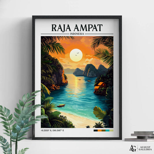 Raja Ampat Retro Travel Print
