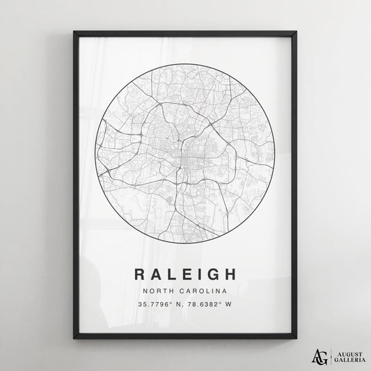 Raleigh Minimalist Map