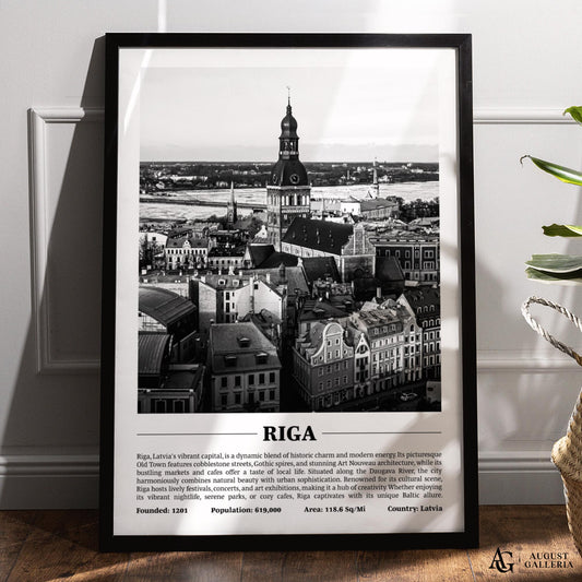 Riga Black & White City Print