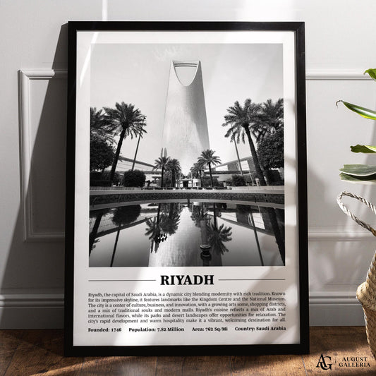 Riyadh Black & White City Print