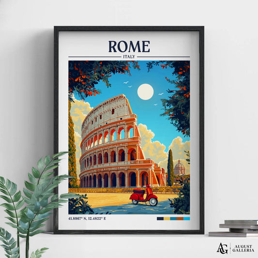 Rome Italy Retro Travel Print