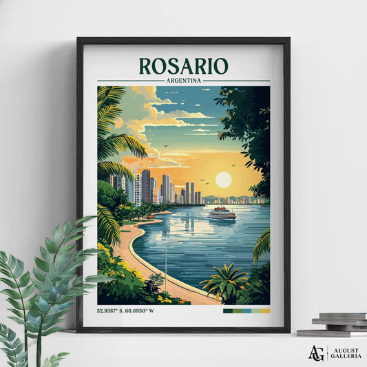 Rosario Argentina Retro Travel Print