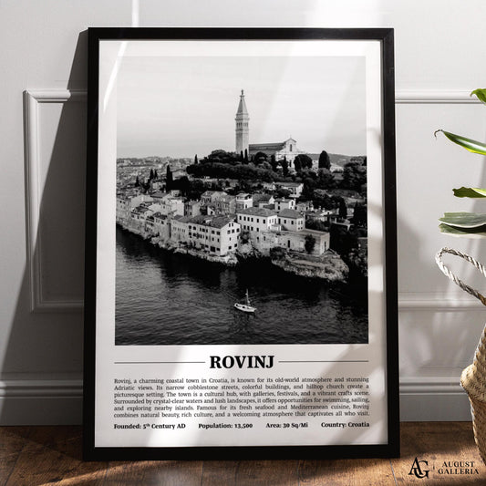 Rovinj Black & White City Print