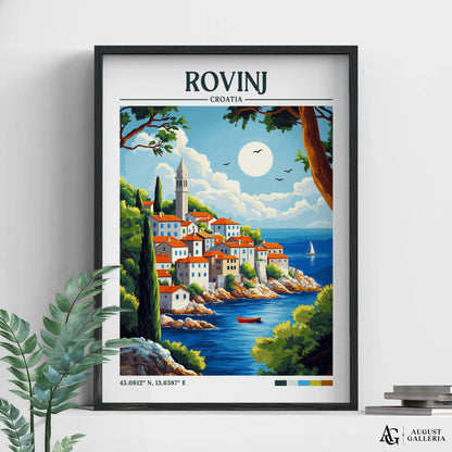 Rovinj Croatia Retro Travel Print
