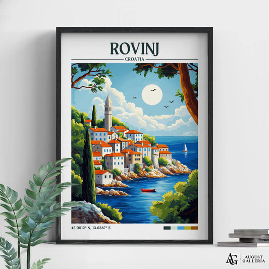 Rovinj Croatia Retro Travel Print