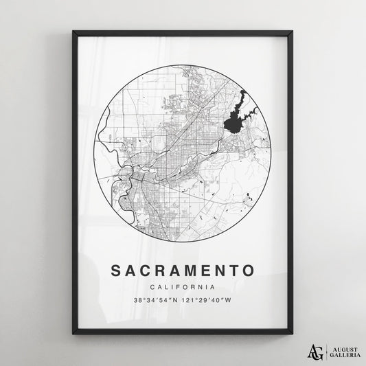 Sacramento Minimalist Map